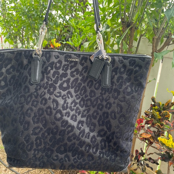 Coach Maddison Chenille Black Tote - Picture 6 of 8
